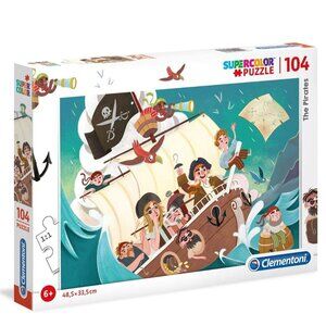 Clementoni Kids Puzzle Super Color Pirates 104 Pcs  New Sealed